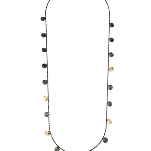 IPPOLITA 18K YELLOW GOLD & STERLING SILVER HAMMERED PAILLETTE NECKLACE - Picture 3 of 6